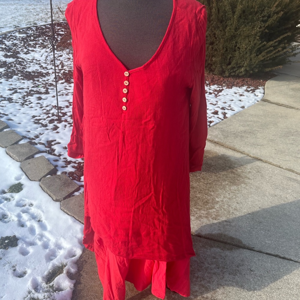 Ladies size large Anself red layered dress